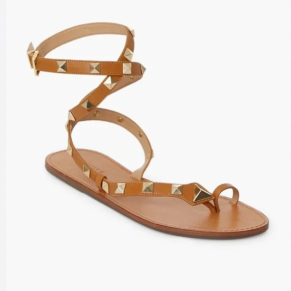 SCHUTZ Courtney studded flat genuine leather sandals - Picture 9 of 9